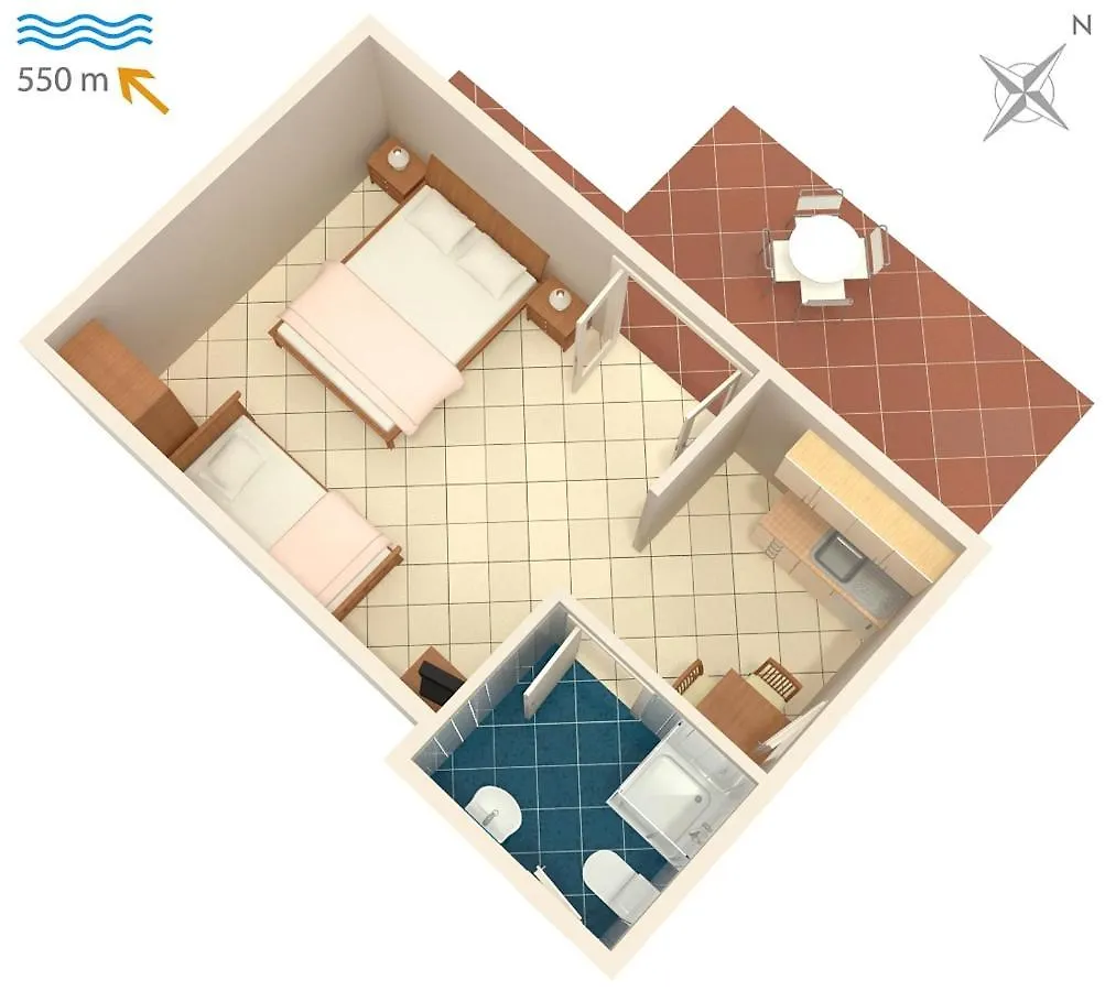 דירה Studio Novigrad 2536A קרואטיה